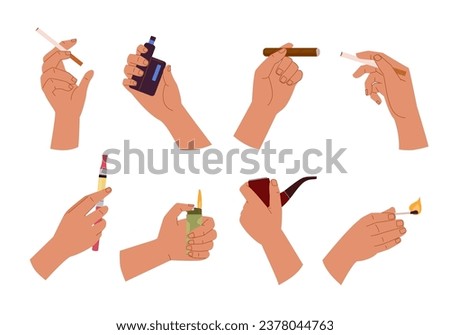 Similar – Image, Stock Photo Hand holding a cigarette