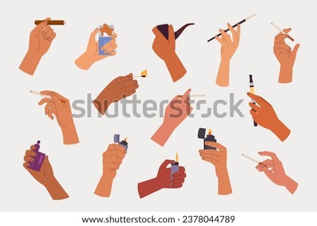 Similar – Image, Stock Photo Hand holding a cigarette