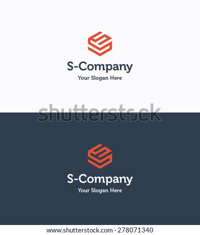 Frame cube 3D logo company template with letter S