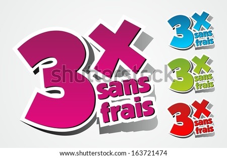 Pay By Three Times Icons vector illustration