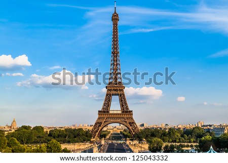 the eiffel tower in the city of Paris in france