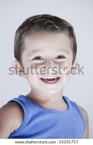 charming and expresiive child portrait studio isolated backgroun Imagine de stoc © 