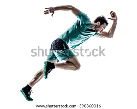 man runner jogger running  isolated Foto d'archivio © 