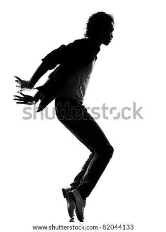 Full Length Silhouette Of A Young Man Dancer Dancing Funky Hip Hop R&B ...