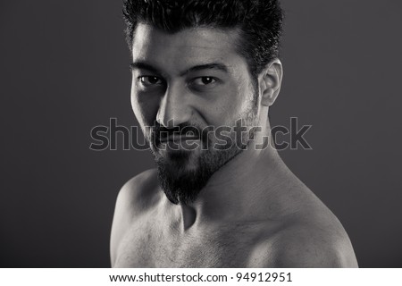 Black and White portrait of a handsome egyptian men