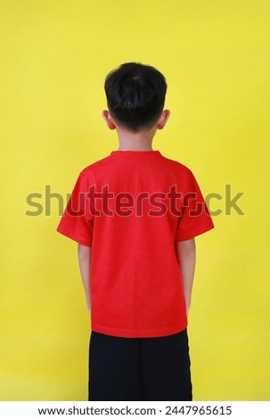 Similar – Image, Stock Photo Rear view child on flower meadow