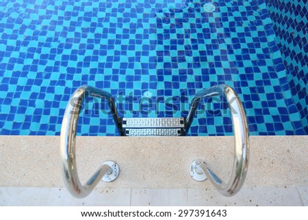swimming pool with steel stair