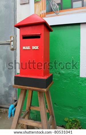 Old Style Red Mail Box.