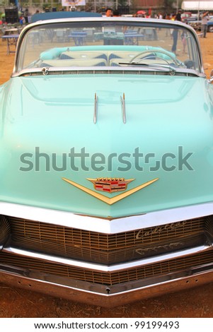 SUPHANBURI, THAILAND - MARCH 31: American muscle old car Cadillac exhibited at the annual motor show \