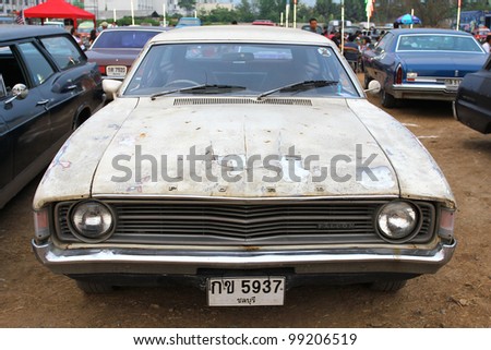 SUPHANBURI, THAILAND - MARCH 31: old Ford Falcon exhibited at the annual motor show \