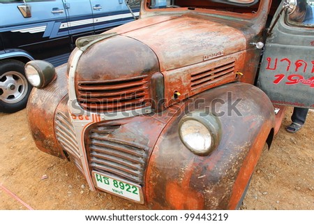 SUPHANBURI, THAILAND - MARCH 31: American muscle old car 1946 DODGE exhibited at the annual motor show \