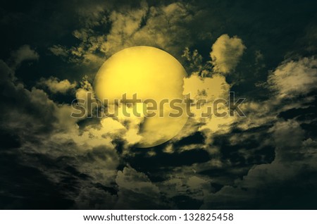 the mystery half moon at the dark sky