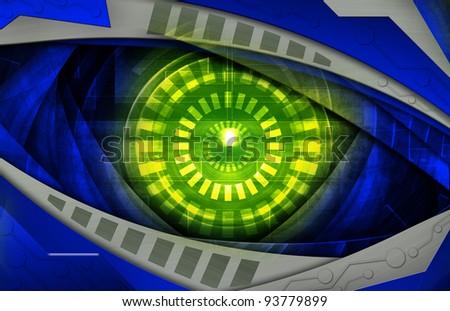 abstract blue grunge  robot eye