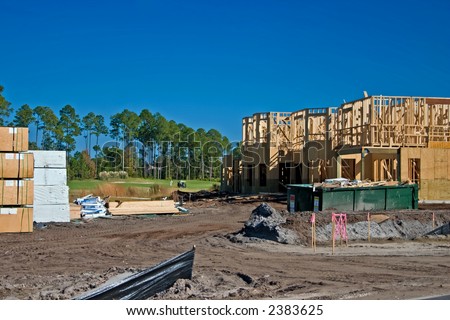 townhouse construction on the golf course