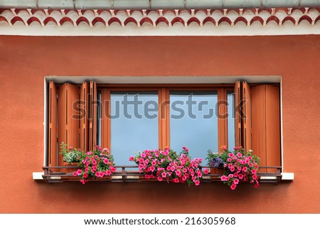 Window box flower arrangement
