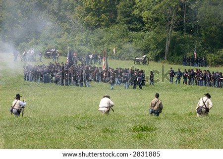 Reenactment of the American Civil War Battle of Tunnel Hill Ga. The original Battle occurred in May of 1864 and signaled the start of the Atlanta Campaign.