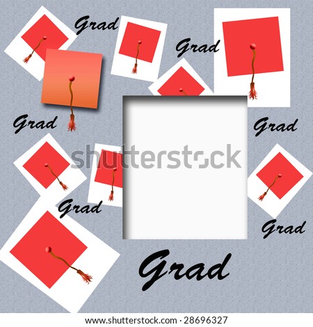red hat gold tassel assorted mortar board graduation scrapbook frame