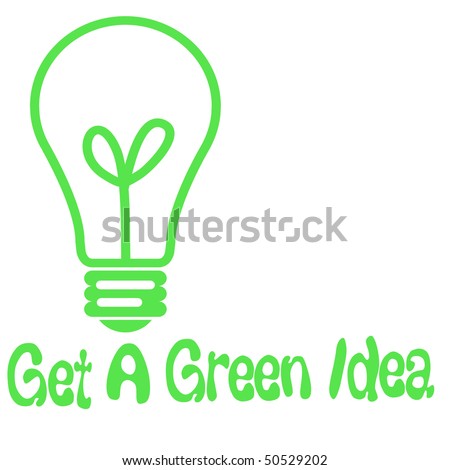 light bulb on white background green idea poster