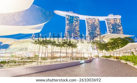 Singapore, Singapore - May 7, 2014: Marina bay sand, a luxury hotel located in Marina Bay. Singapore.