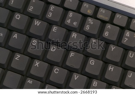 Computer keyboard showing the word \'QWERTY\'. Cleaned for dust marks in Photoshop.
