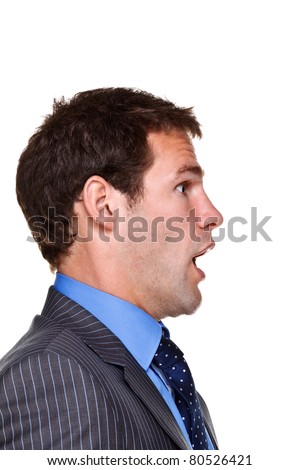 Photo Of A Businessman With A Shocked Expression On His Face, Side ...