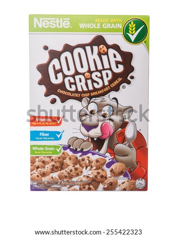 KUALA LUMPUR, MALAYSIA - FEBRUARY 24TH 2015. Nestle Cookie Crisp. Nestle SA is a Swiss multinational food and beverage company and is the largest food company in the world.