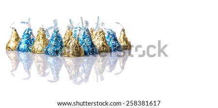 KUALA LUMPUR, MALAYSIA - MARCH 4TH 2015. First introduced in 1905, Hershey\'s Kisses is a brand of chocolate manufactured by The Hershey Company. Hershey\'s product are sold in over sixty countries.