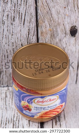 PUTRAJAYA, MALAYSIA - JULY 18TH, 2015. Lady\'s Choice peanut butter. Lady\'s Choice is a product by Unilever, a British-Dutch company and the world\'s largest producer of food spread.