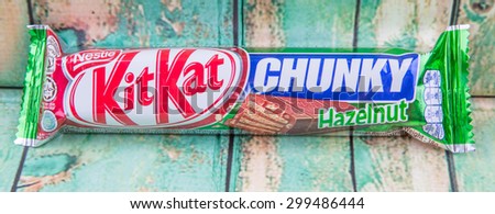 PUTRAJAYA, MALAYSIA, JULY 21ST, 2015. Kit Kat is a chocolate covered wafer bar created in 1911 by Rowntree's of York, England. Nestle which acquired Rowntree in 1988 now sells Kit Kat globally.