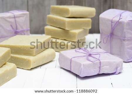 homemade natural soaps and wrapped soaps