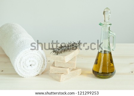 soaps stack, and cosmetic oil