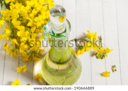 rapeseed oil with flowers