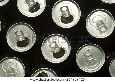 opened and closed canned drinks in black