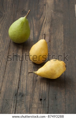 pears on table