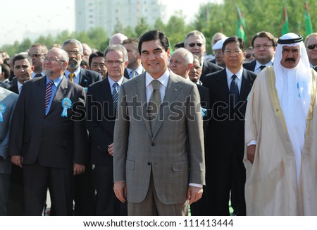 ASKABAT, TURKMENISTAN - JULY 21: Gurbanguly Berdimuhamedow, the Prime Minister of Turkmenistan, attended several opening ceremonies in Ashgabat on July 21, 2011 in Askabat, Turkmenistan.