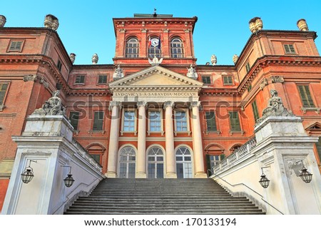 The Royal House of Savoy palace located in town of Racconigi, Italy (exterior view).