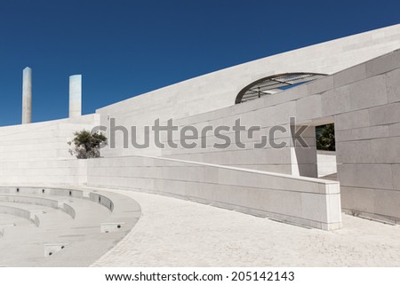LISBON, PORTUGAL - JULY 13: fragment of the public area of Champalimaud Centre for the Unknown designed by Charles Correa on July 13, 2014.