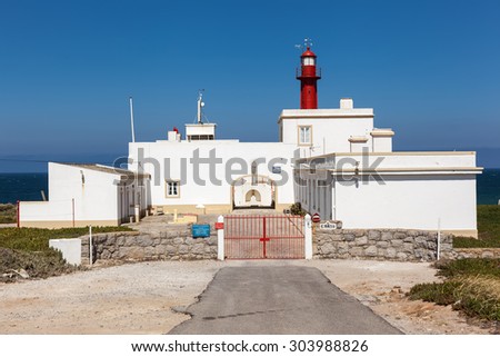 CASCAIS, PORTUGAL - JUNE 26: Cabo Raso lighthouse and fort of Saint Bras (Sao Bras de Sanxete) near Guincho beach in Cascais  area, Portugal on June 26, 2015.