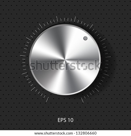 sound control knob with metal texture