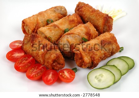 Middle Eastern borek (fried pastry with ground beef, onion, parsley, and feta cheese)