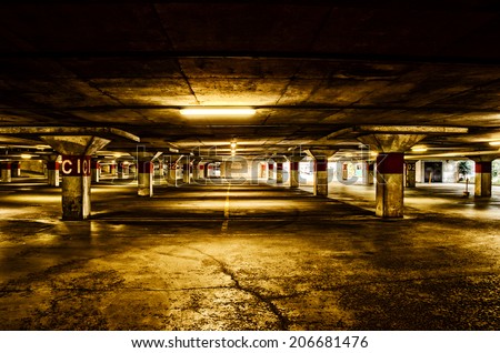 Underground parking, hdr effect.