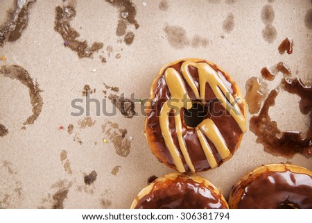 Paper box of sweet donuts