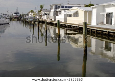 A dock in Florida at a mobile home park