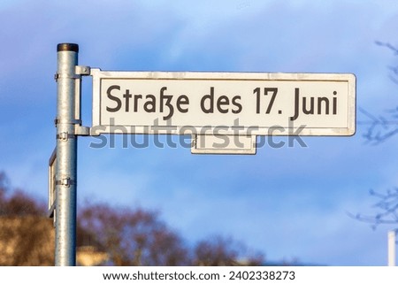 Image, Stock Photo Straße des 17. Juni to the west
