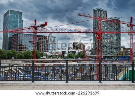 Construction yard in a modern city