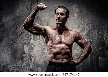 Middle-aged man with muscular body