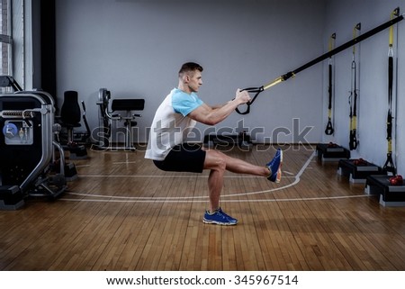 Similar – Image, Stock Photo Training with fitness straps outdoors.