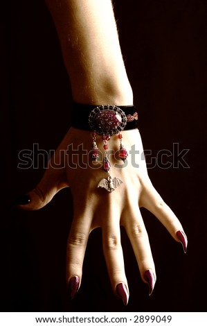 Vampire hand with long nails