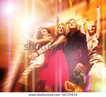 People dancing in the night club