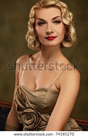 Beautiful woman retro portrait